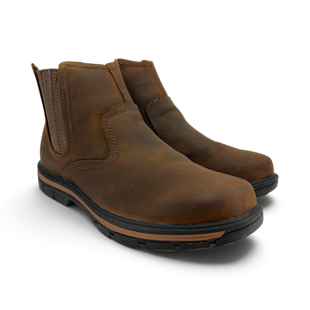 Skechers Segment Dorton Dark Brown Leather Chelsea Boots Men’s Size 9.5